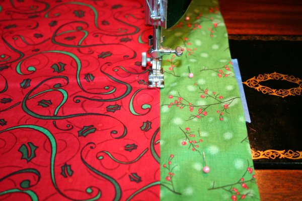 Topstitch on either side of seam
