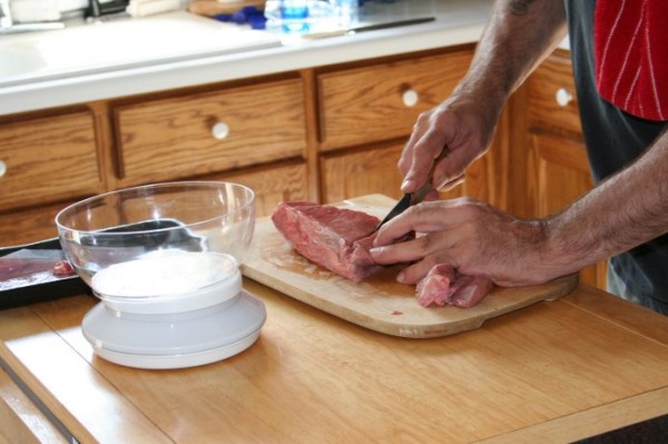 Slicing strips for stew meat