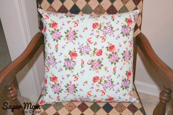 Completed pillow for the How to Sew a Basic Throw Pillow Tutorial