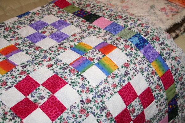 Scrappy Nine Patch Quilt top