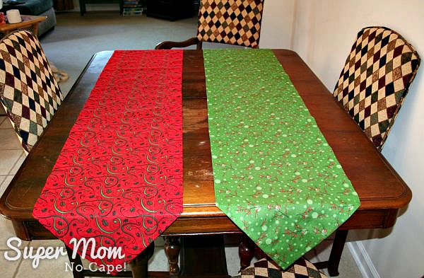The 2 One Hour Table Runners are almost as pretty with the backs facing up.