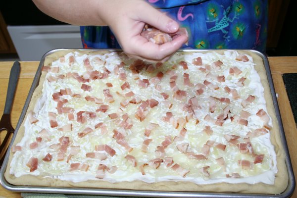 Add chopped bacon
