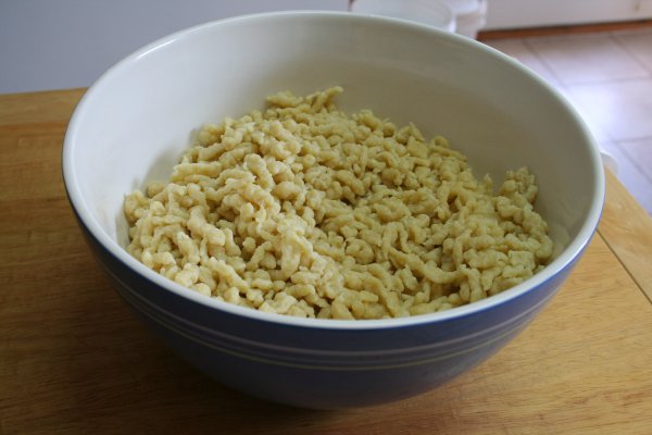 recipe will make a large bowl of spaetzle