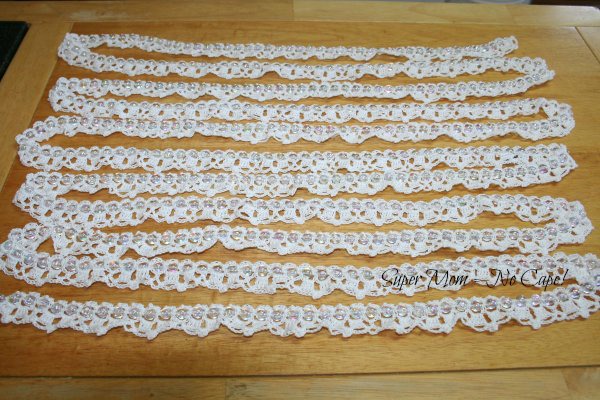 White Crocheted Beaded Garland