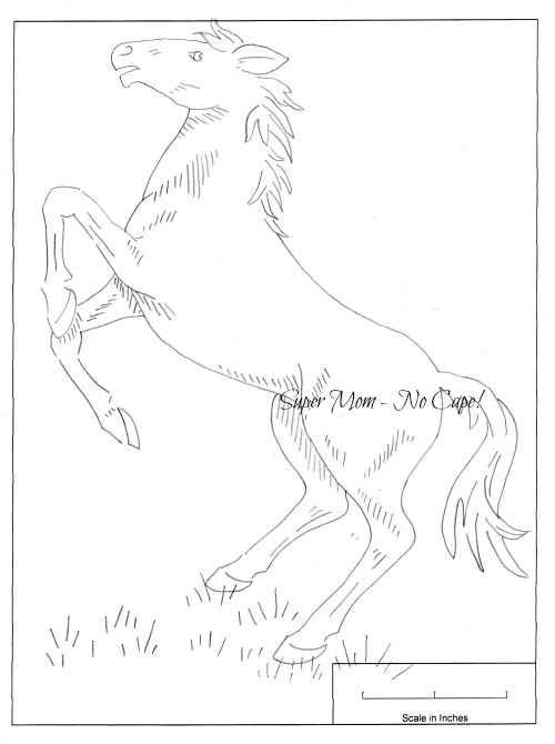 Vintage Workbasket Embroidery Pattern of a Rearing Horse from pattern page 79