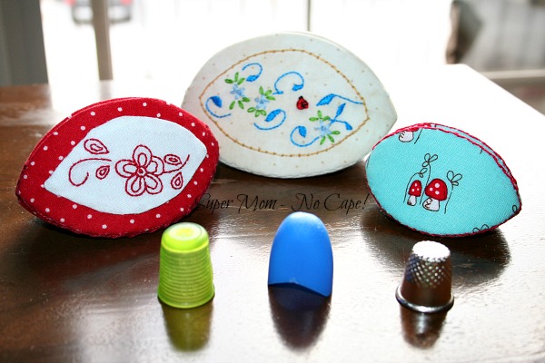 Three different size thimble pips