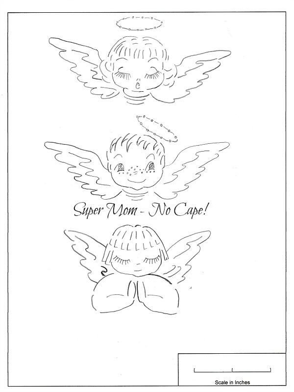 Pattern for three little angels from Vintage Workbasket Pattern Sheet 64