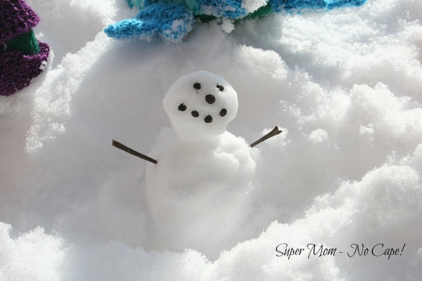 Clost up of miniature snowman