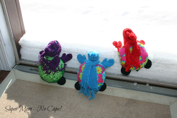 Photo of Hexie Turtles Climbing the snowbank