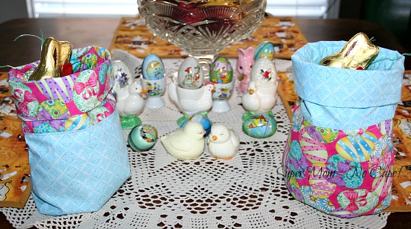 2 Drawstring Gift Bags for Easter Baskets