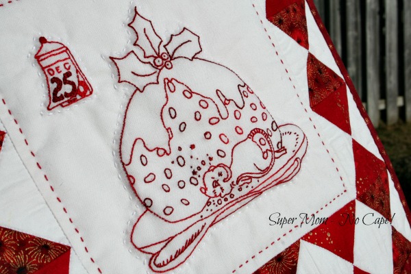 Close up of Christmas Mouse wall hanging