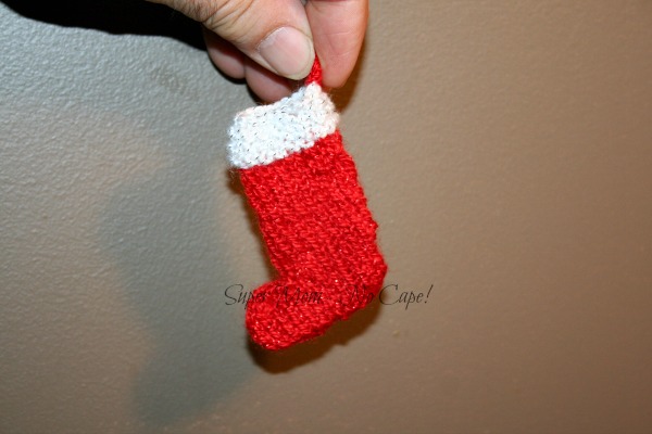Tiny Red Knitted Christmas Sock