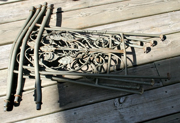 Backs of the lawn chairs Dave is refinishing