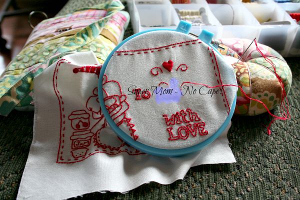 Embroidered gift tag