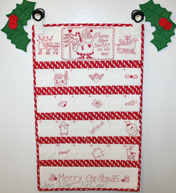 Embroidered Advent Calendar Finished