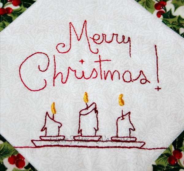 Embroidered Merry Christmas block