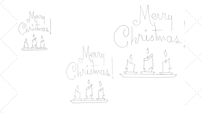 Merry Christmas Candles Embroidery Pattern