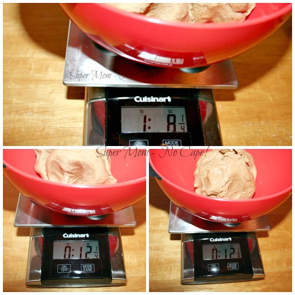 Weighing the cookie dough