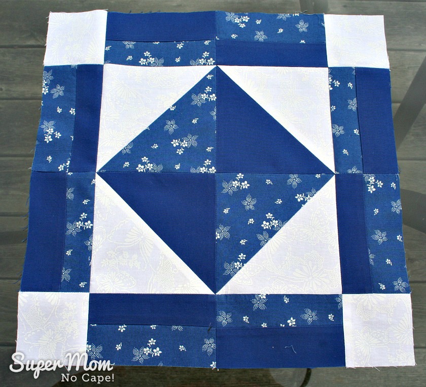 Blue and White Pieced Block - Block 3 of the In Our Garden BOM