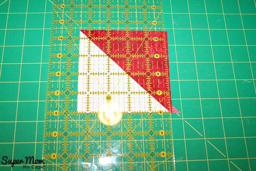 Maple Leaf Blocks - Step 5B square up the hsts to 4 and a half inches