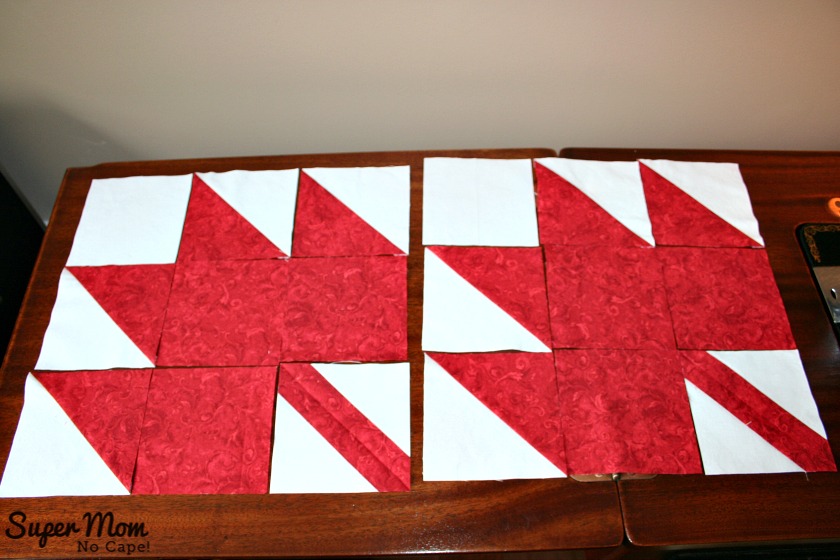 Maple Leaf Blocks - Step 7 Lay your blocks out as indicated