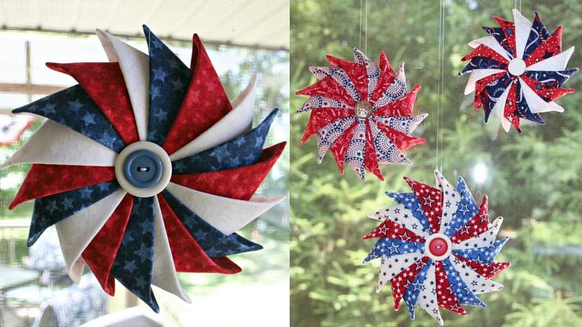 Patriotic Prairie Point Star Ornaments