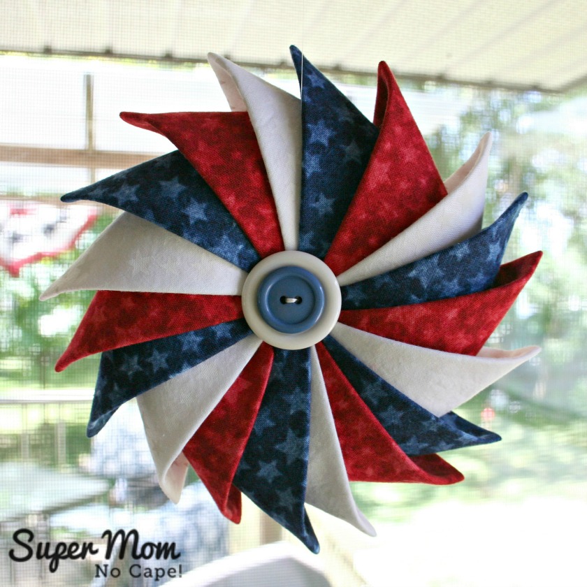 Red White and Blue Patriotic Prairie Point Star Ornament