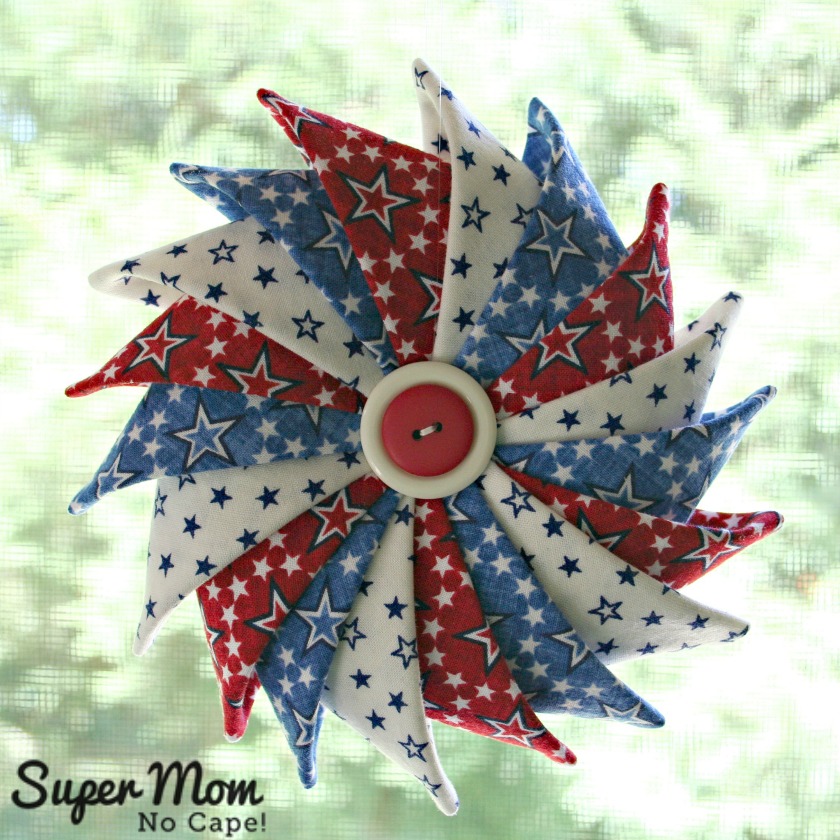 Red White and Blue Stars Patriotic Prairie Point Star Ornament