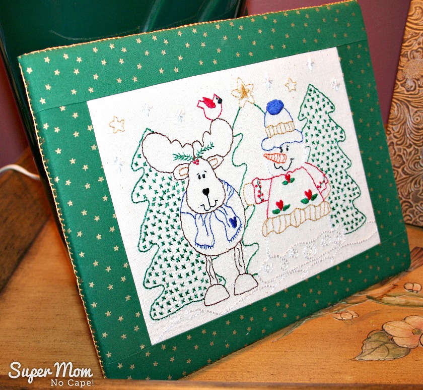 Reindeer and Snowman embroidery from slightly different angle