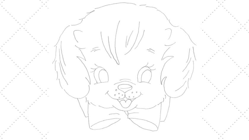 Puppy Wearing a Bow Embroidery Pattern