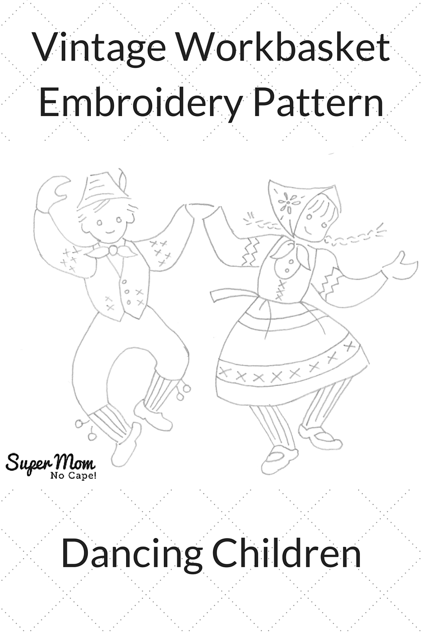 Vintage Workbasket Embroidery Pattern - Dancing Children