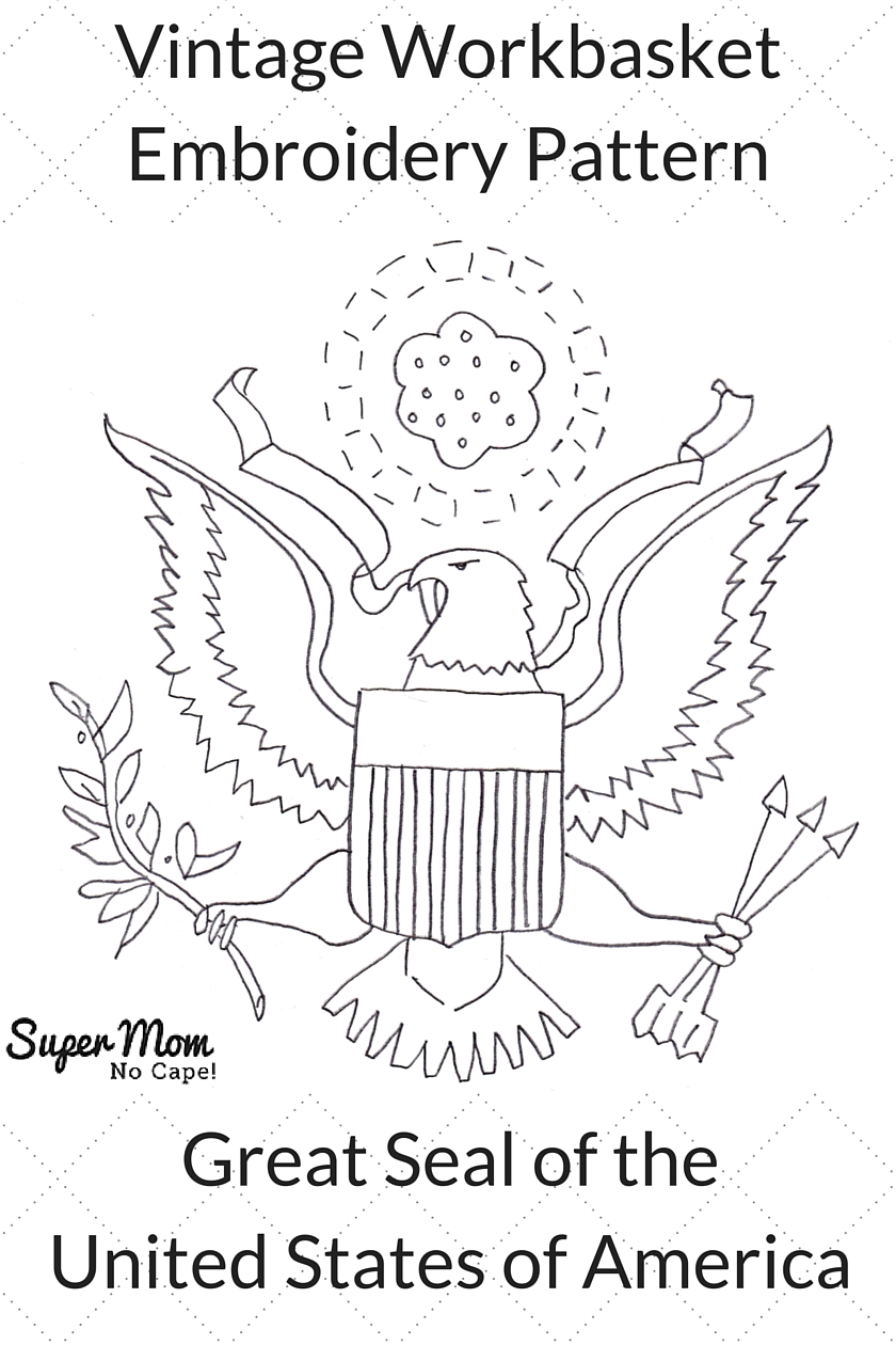 Vintage Workbasket Embroidery Pattern - Great Seal of the United States of America