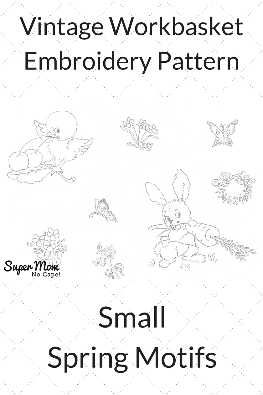 Vintage Workbasket Embroidery Pattern - Small Spring Motifs