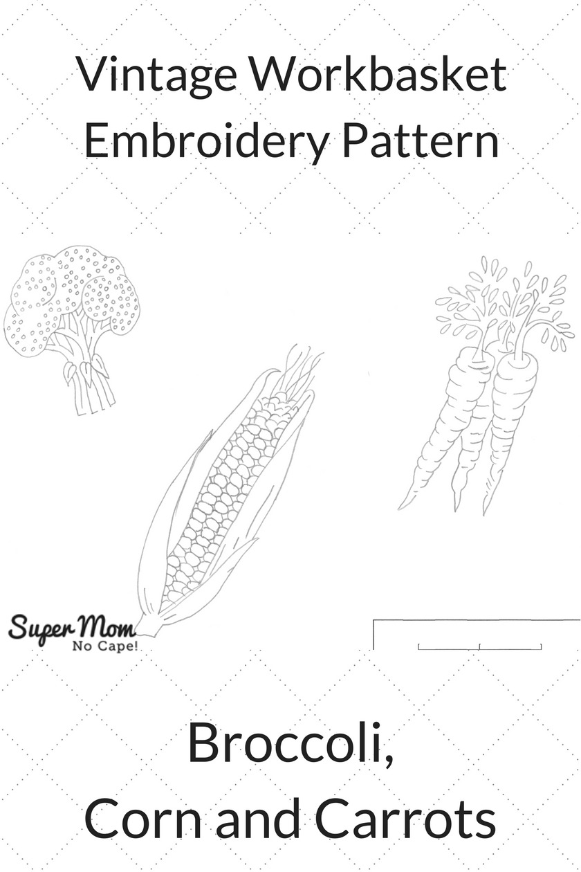 Vintage Workbasket Embroidery Pattern - Broccoli Corn and Carrots