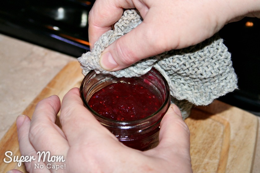 9. Best Ever Homemade Cranberry Sauce - wipe the rim of the jar