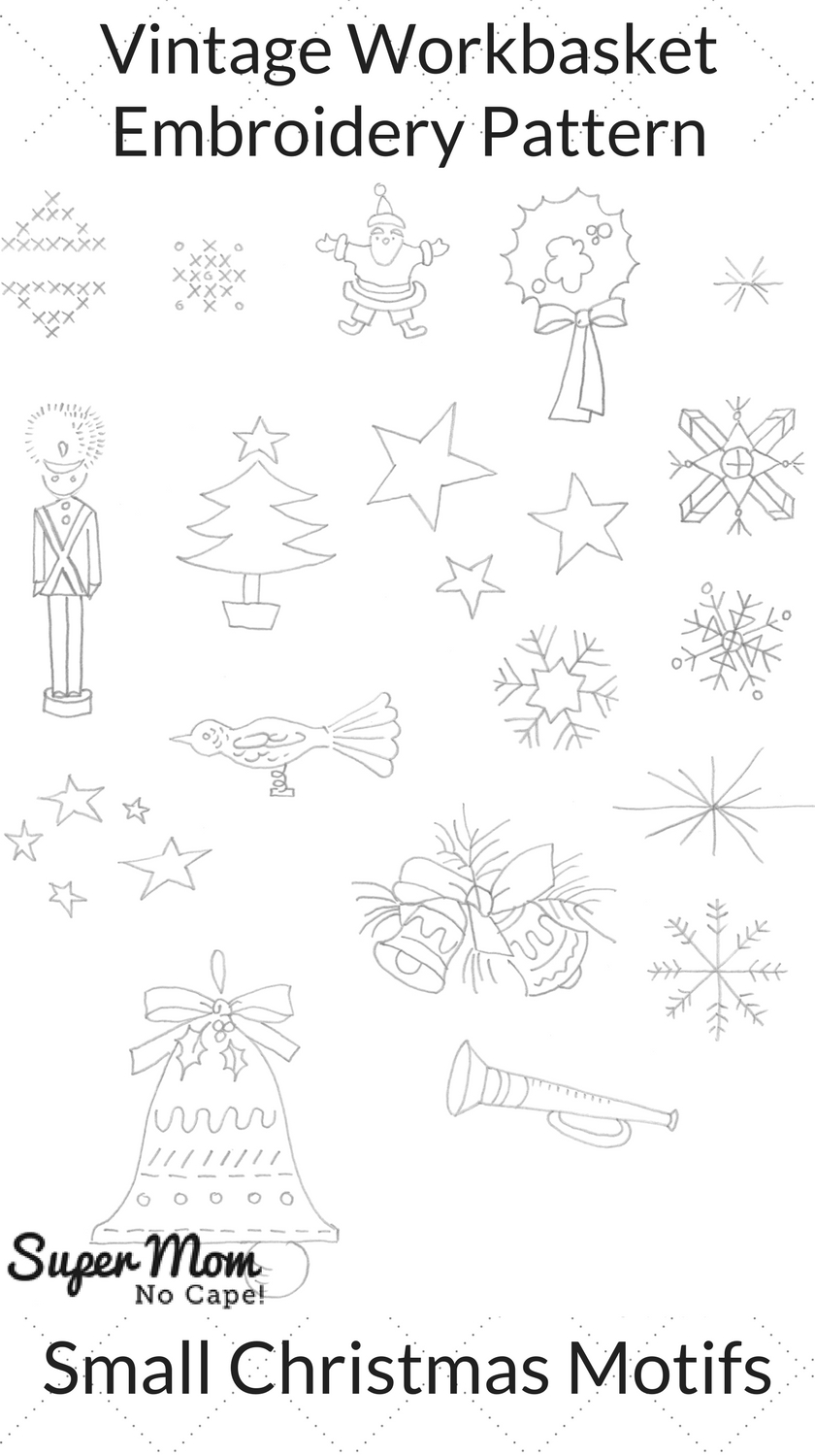 Vintage Workbasket Embroidery Pattern - Small Christmas Motifs