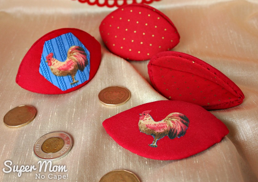 Chinese New Year Money Pips - Two with Roosters One Red with Gold Dots