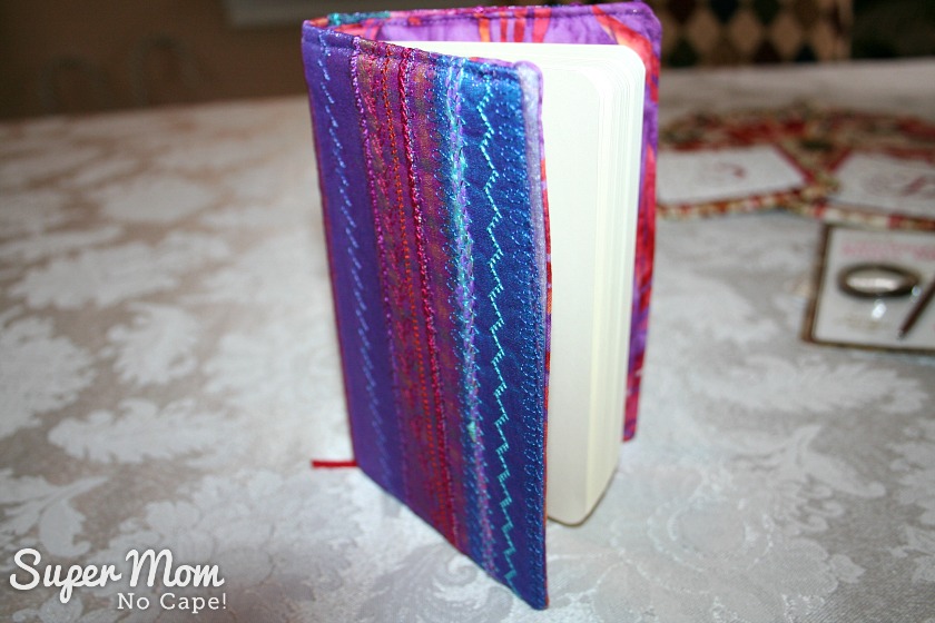 Mini Journal - machine embroidered cover made by Pauline