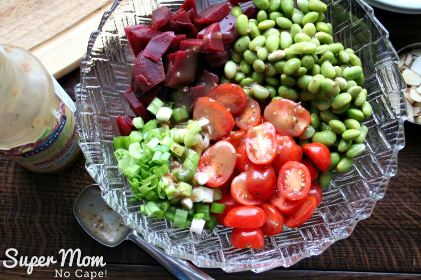 Beet and Edamame Salad - Add 2 to 3 tbsp of Balsamic Vinaigrette