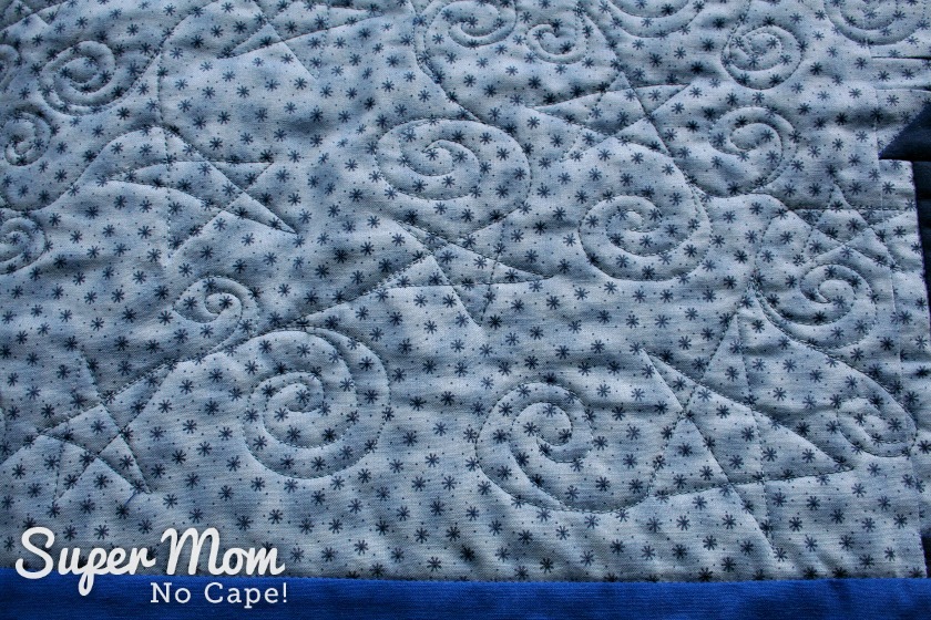 How to Free Motion Quilt Stars and Swirls Close -up