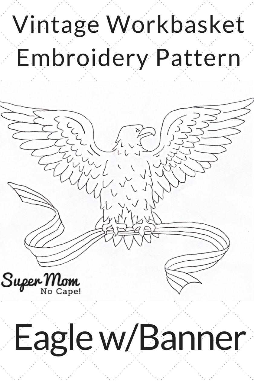 Vintage Workbasket Embroidery Pattern - Eagle with Banner