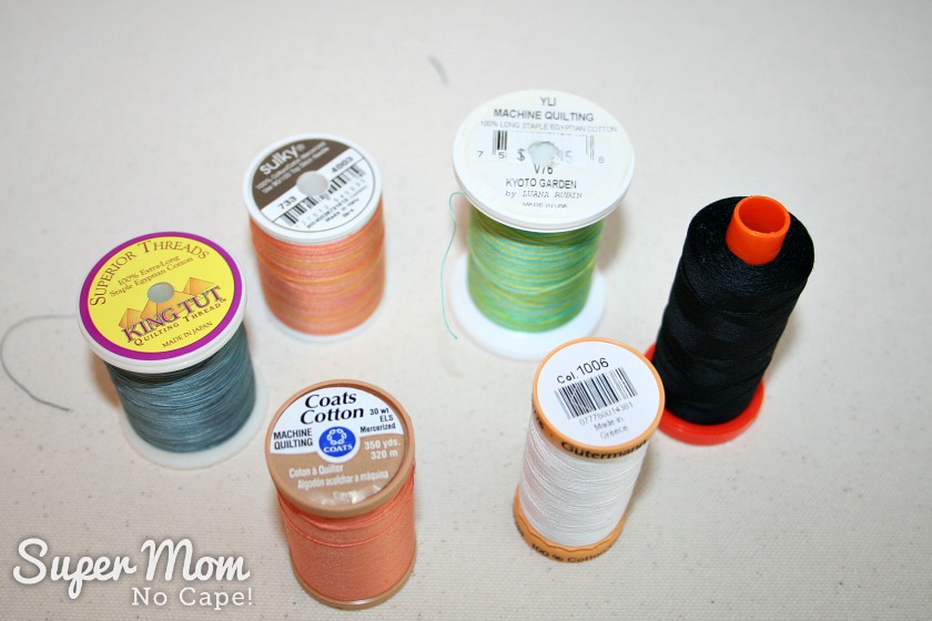 6 different brands of thread