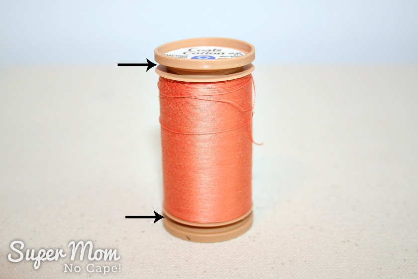 Coats Cotton with top and bottom of spool popped