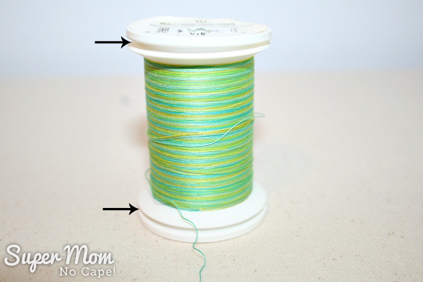 YLI thread spool with top and bottom popped