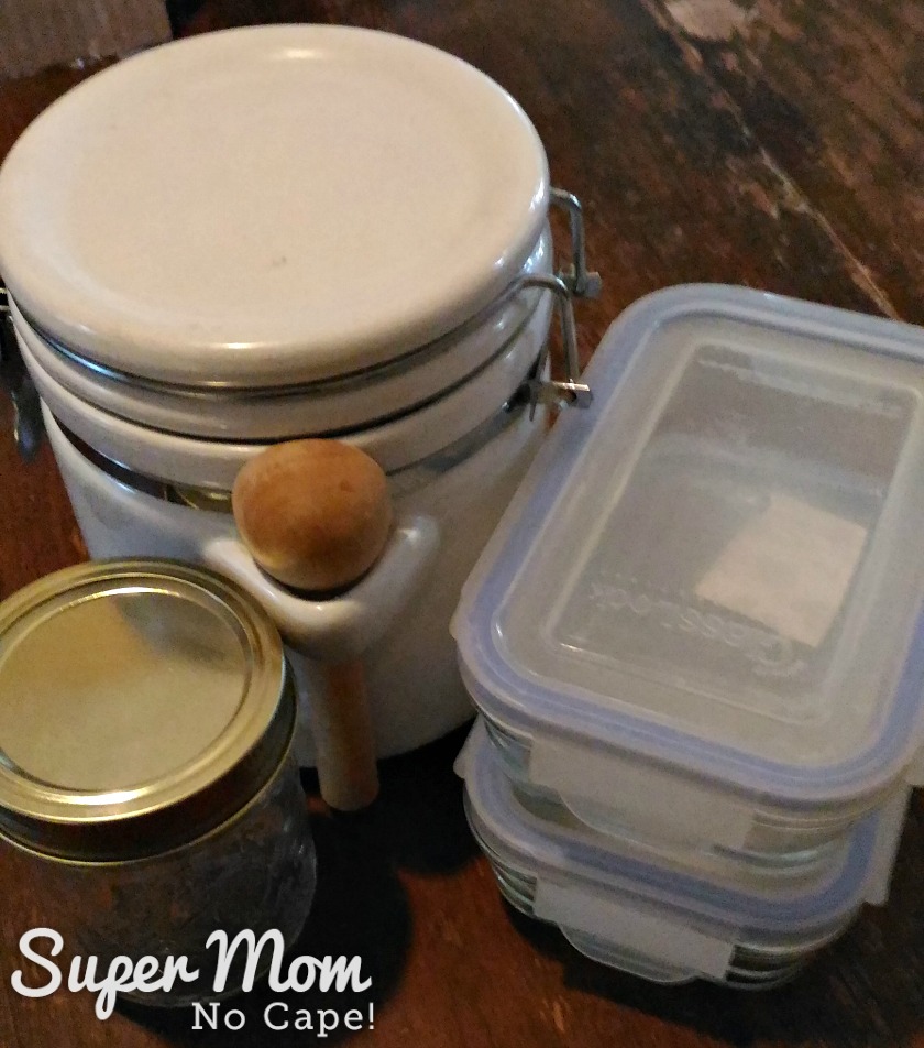 How to Set Up a Kitchen on the Cheap - coffee canister jar and freezer containers
