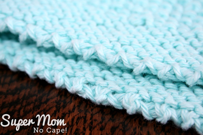 Knitted Seed Stitch Dishcloth - Cable Rib Cast On Edge