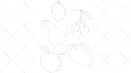 Vintage Embroidery Monday - Vintage Workbasket Embroidery Pattern - Summer Fruits - Peach, Apple, Pear, Plum and Cherries