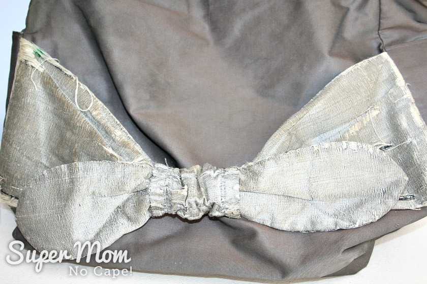 Elegant Bow Purse version 2 with worn out dupioni silk silver bow