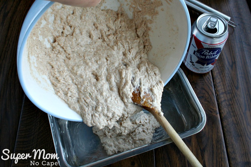 Herbed Beer Bread - Scoop the batter into the greased loaf pan