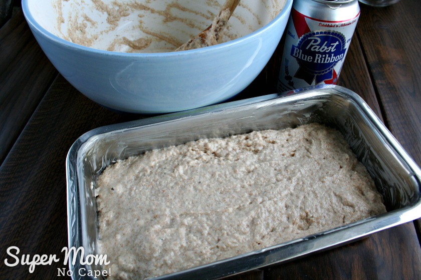 Herbed Beer Bread - Smooth top of batter in the loaf pan